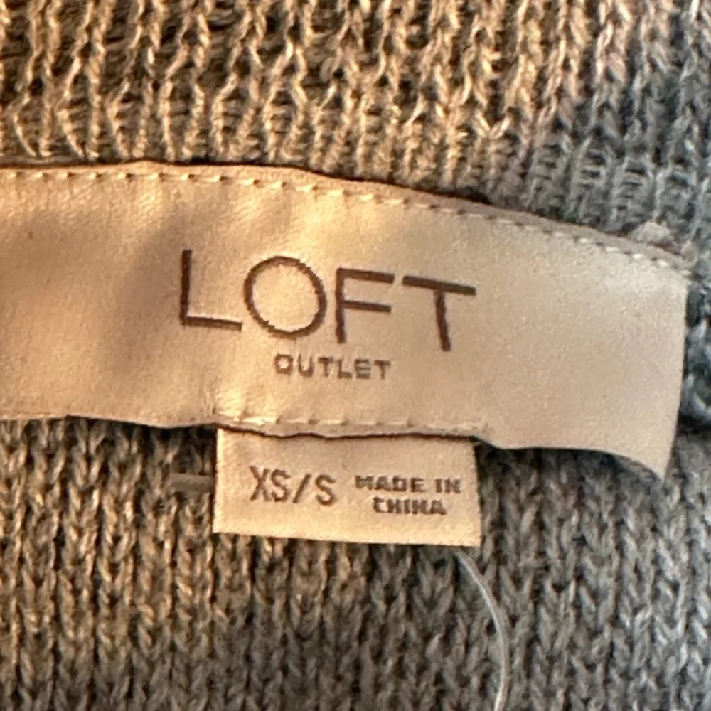 NEW Loft Grey Cotton Blend Plaid 3/4 Sleeve Cape Poncho Cowl Neck Sweater, XS/S